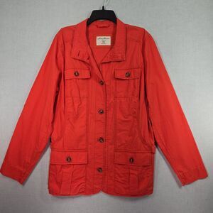 Eddie Bauer Women’s TXXL Tall Orange Utility Field Jacket Lightweight Coat Plus